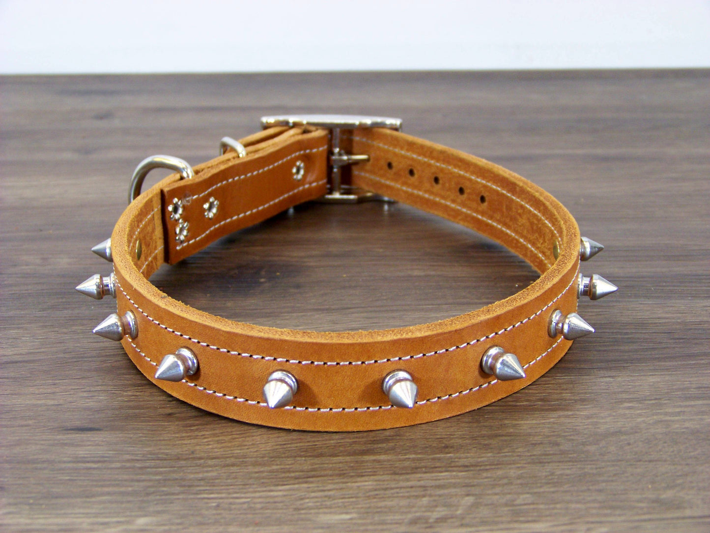 C) 1" Wide Leather Dog Collar- The Spyke-O-Rama II - Featuring 1/2 Inch Spike