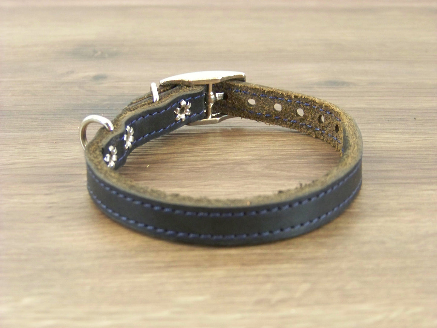 A) 1/2" Wide Miniature Leather Dog Collars - The Little Reggie - Premium Latigo Leather