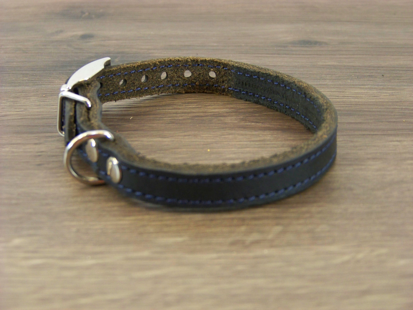 A) 1/2" Wide Miniature Leather Dog Collars - The Little Reggie - Premium Latigo Leather