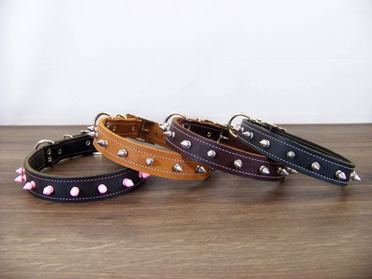 C)   1" Wide Leather Dog Collar- The Spyke-O-Rama II - Featuring 1/2 Inch Spike