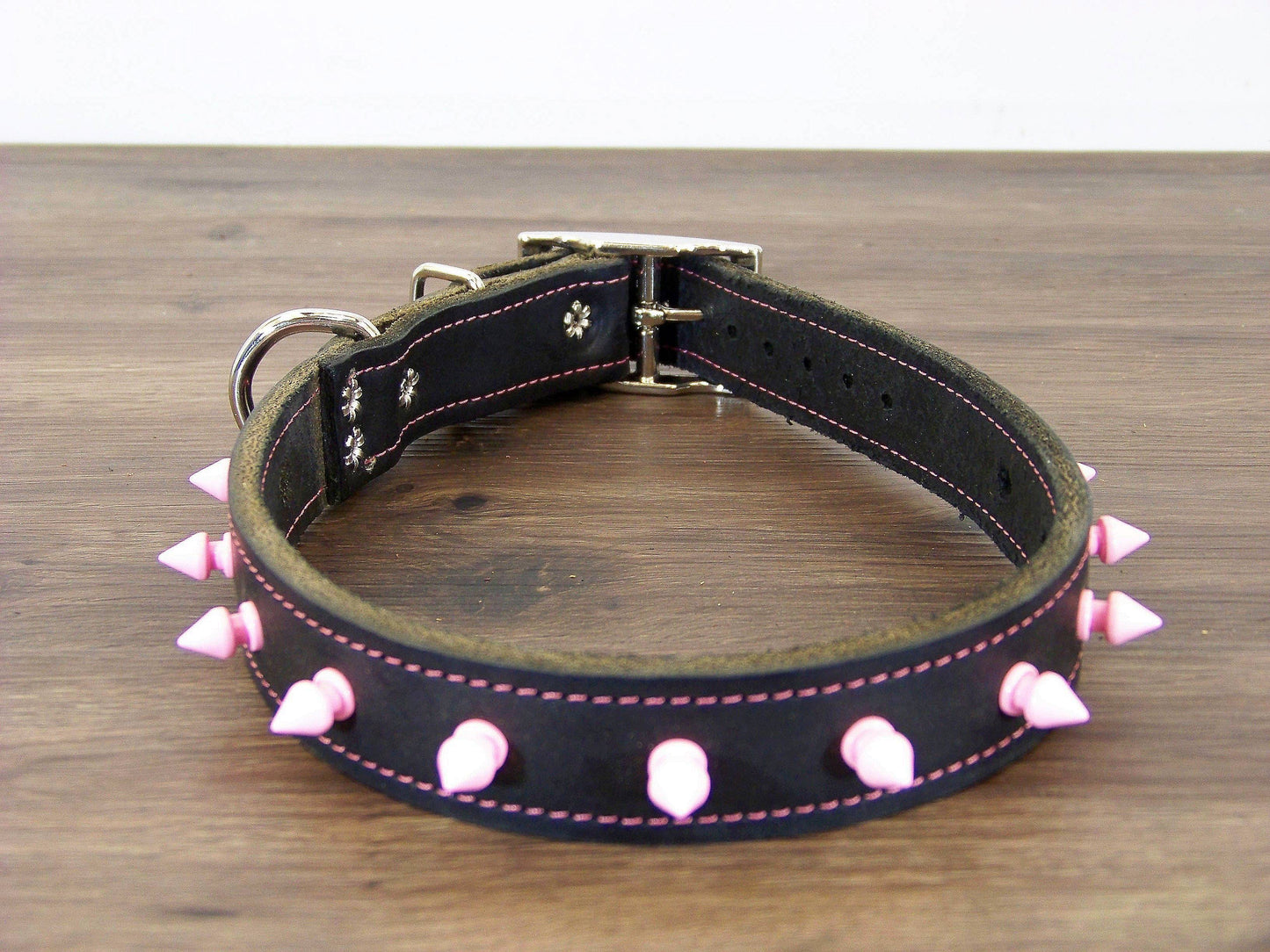 C)   1" Wide Leather Dog Collar- The Spyke-O-Rama II - Featuring 1/2 Inch Spike