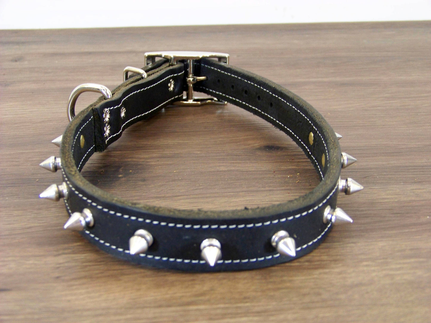 C)   1" Wide Leather Dog Collar- The Spyke-O-Rama II - Featuring 1/2 Inch Spike