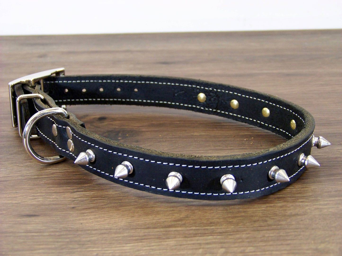 C)   1" Wide Leather Dog Collar- The Spyke-O-Rama II - Featuring 1/2 Inch Spike