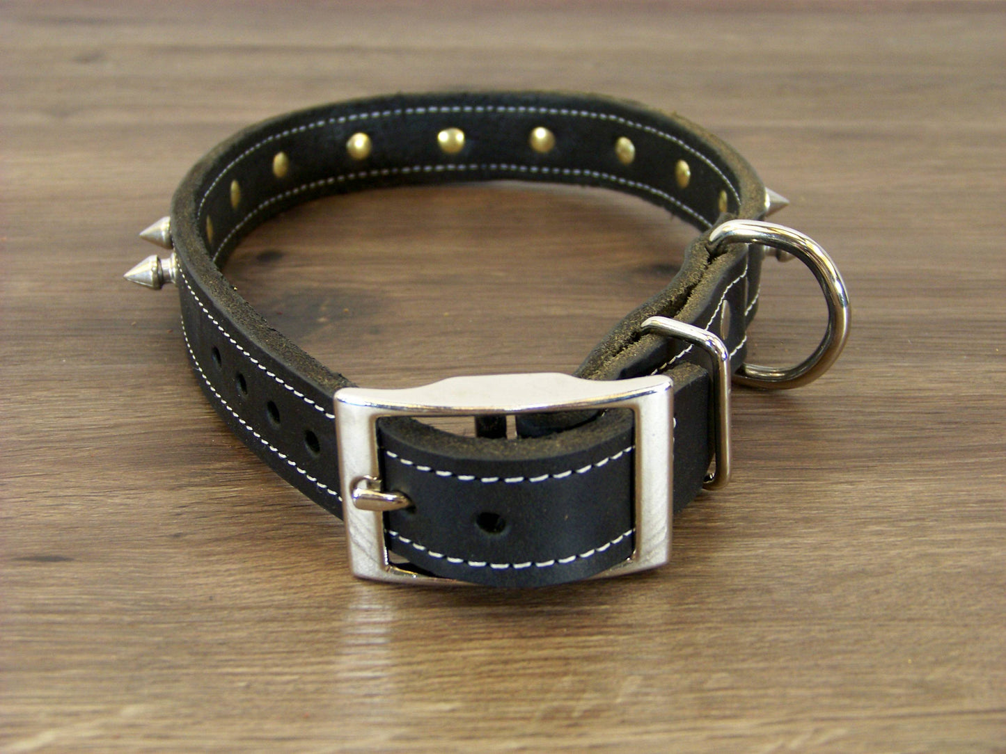 C)   1" Wide Leather Dog Collar- The Spyke-O-Rama II - Featuring 1/2 Inch Spike