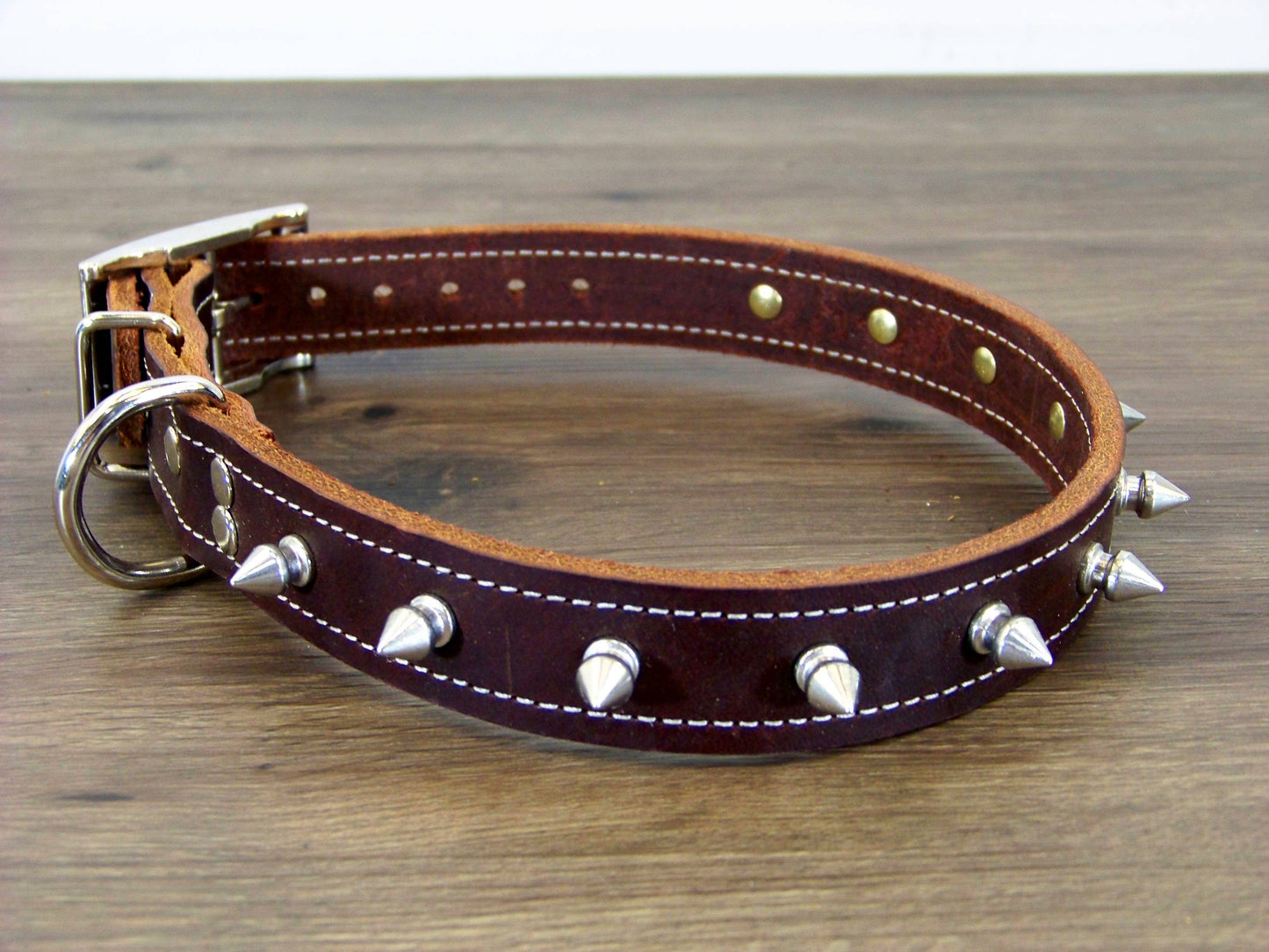 C)   1" Wide Leather Dog Collar- The Spyke-O-Rama II - Featuring 1/2 Inch Spike