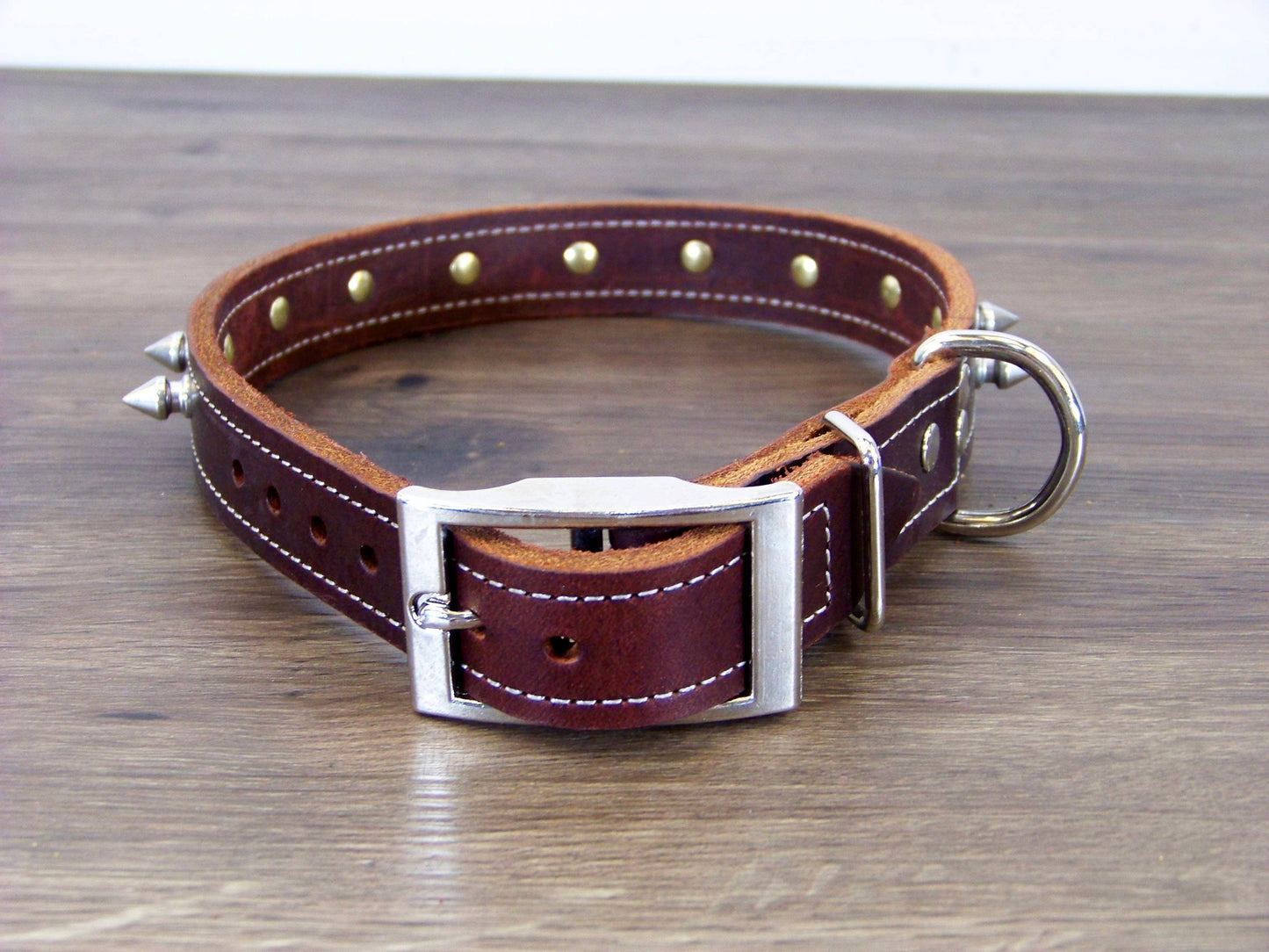 C)   1" Wide Leather Dog Collar- The Spyke-O-Rama II - Featuring 1/2 Inch Spike