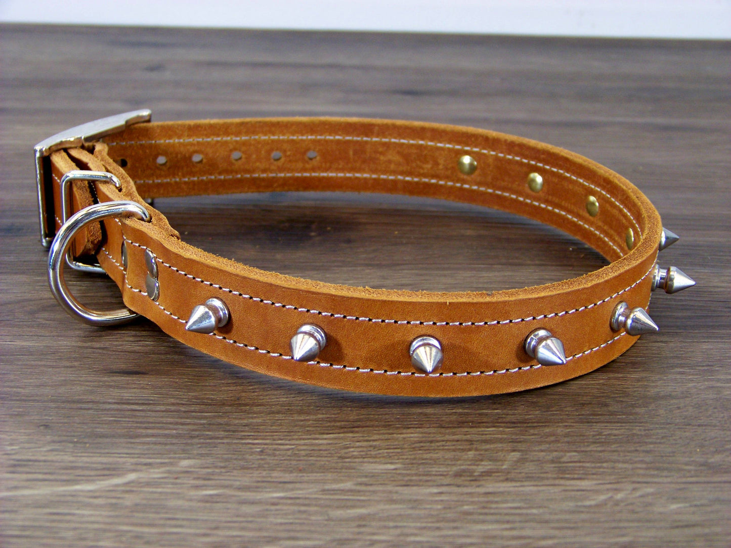 C)   1" Wide Leather Dog Collar- The Spyke-O-Rama II - Featuring 1/2 Inch Spike