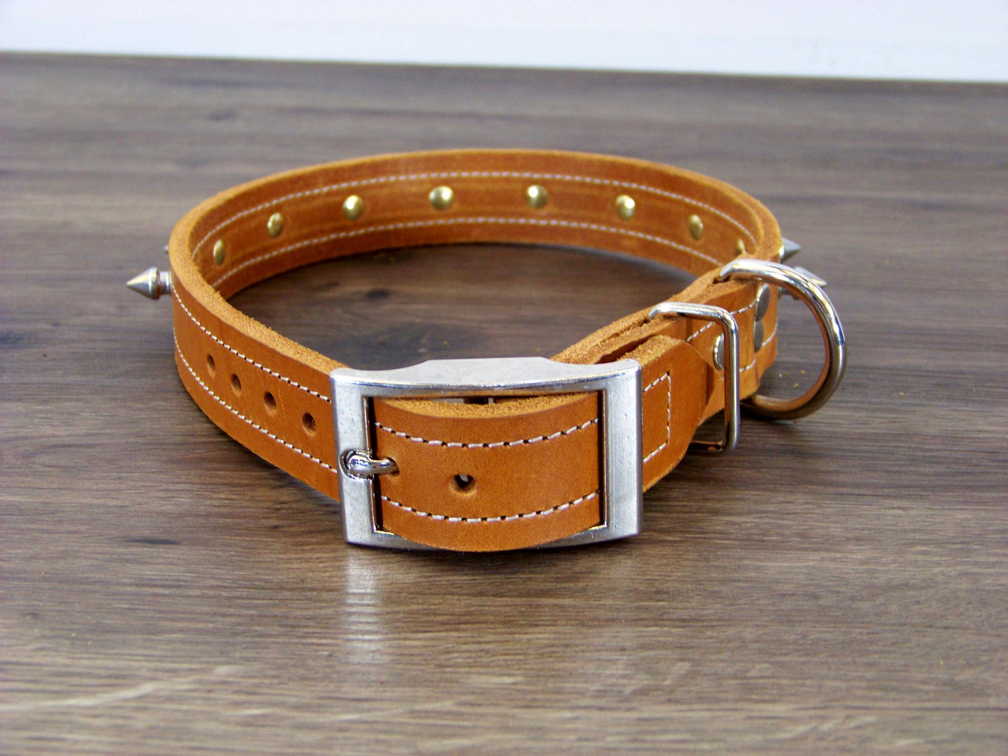 C)   1" Wide Leather Dog Collar- The Spyke-O-Rama II - Featuring 1/2 Inch Spike