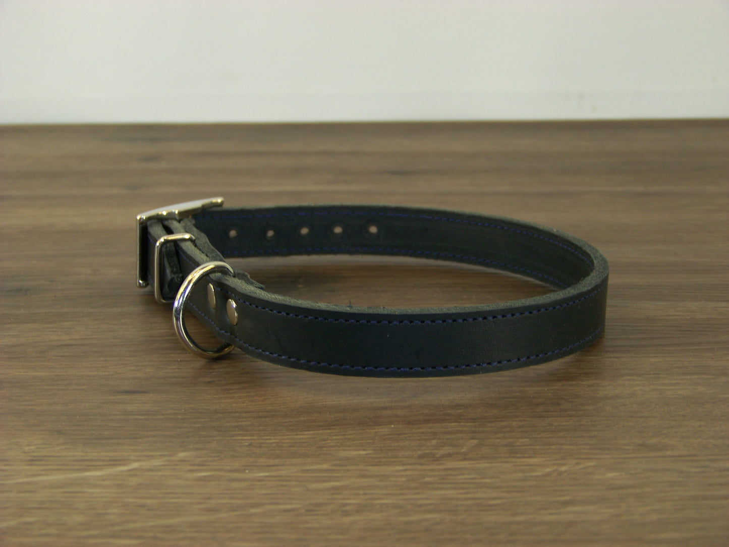 B)   3/4" Wide Leather Dog Collars- The Reggie - Premium Latigo Leather for Smaller Dogs