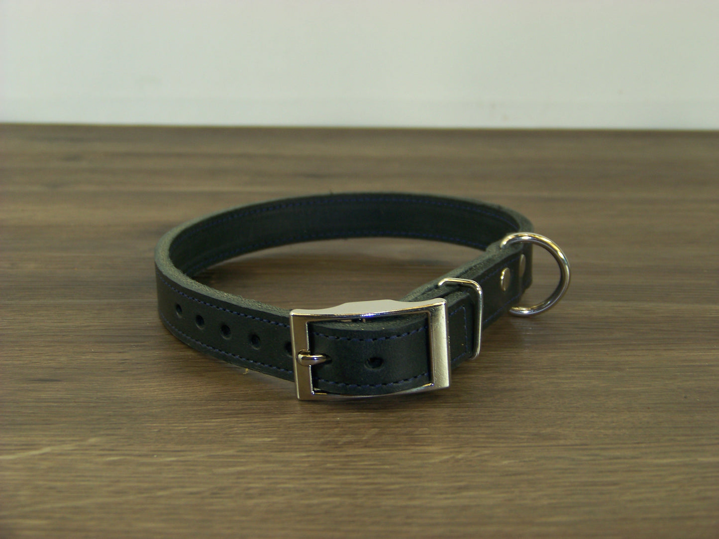 B)   3/4" Wide Leather Dog Collars- The Reggie - Premium Latigo Leather for Smaller Dogs